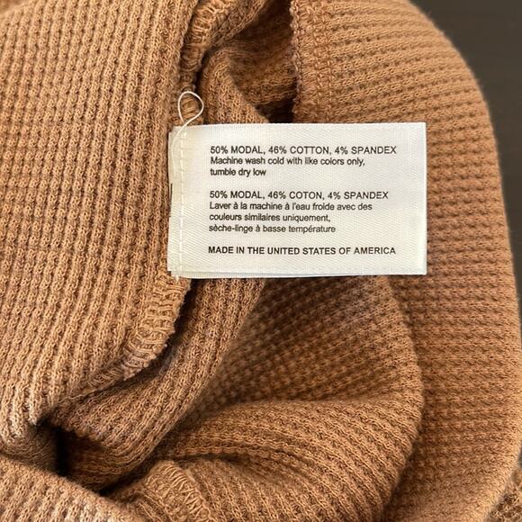 Frankie’s Bikinis Oliver Camel Thermal Waffle Short Small NWT - Picture 7 of 8